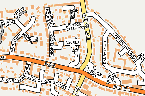 S26 6LJ map - OS OpenMap – Local (Ordnance Survey)