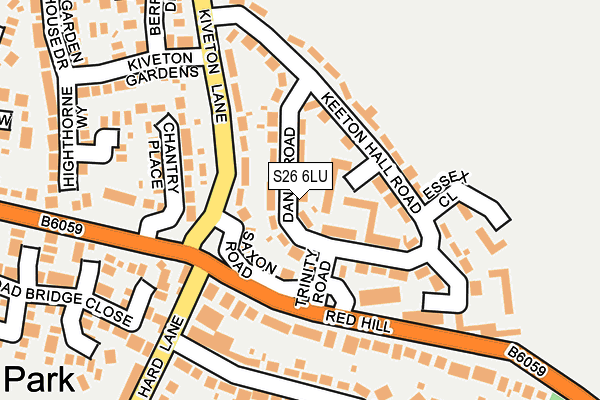 S26 6LU map - OS OpenMap – Local (Ordnance Survey)