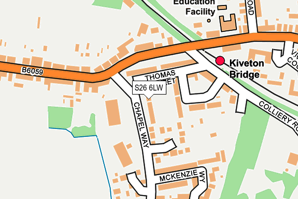 S26 6LW map - OS OpenMap – Local (Ordnance Survey)