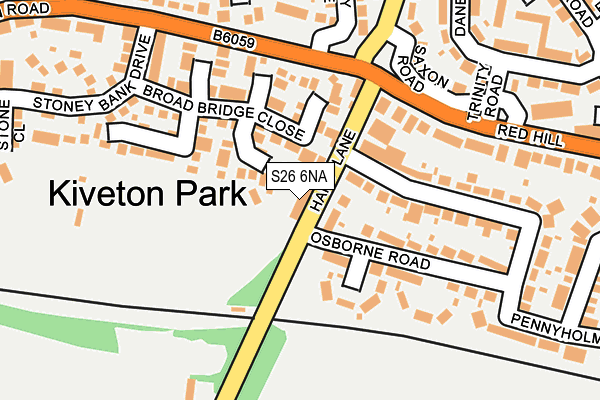 S26 6NA map - OS OpenMap – Local (Ordnance Survey)