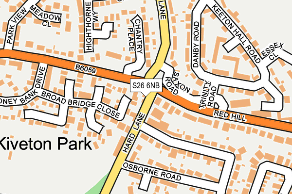 S26 6NB map - OS OpenMap – Local (Ordnance Survey)