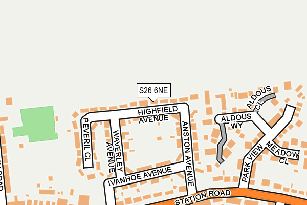 S26 6NE map - OS OpenMap – Local (Ordnance Survey)