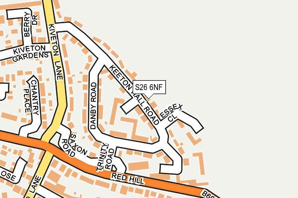 S26 6NF map - OS OpenMap – Local (Ordnance Survey)