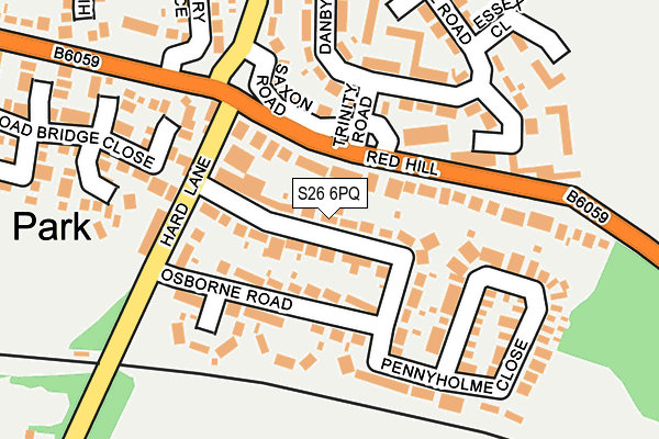 S26 6PQ map - OS OpenMap – Local (Ordnance Survey)