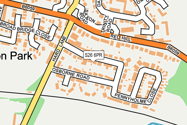 S26 6PR map - OS OpenMap – Local (Ordnance Survey)