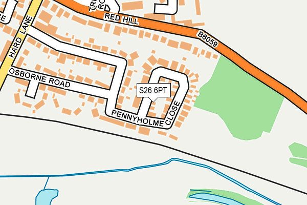 S26 6PT map - OS OpenMap – Local (Ordnance Survey)