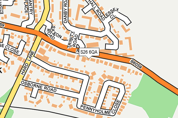 S26 6QA map - OS OpenMap – Local (Ordnance Survey)