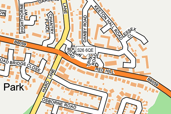 S26 6QE map - OS OpenMap – Local (Ordnance Survey)