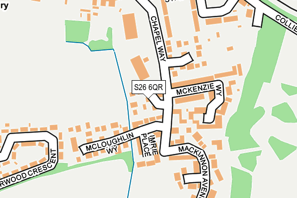 S26 6QR map - OS OpenMap – Local (Ordnance Survey)