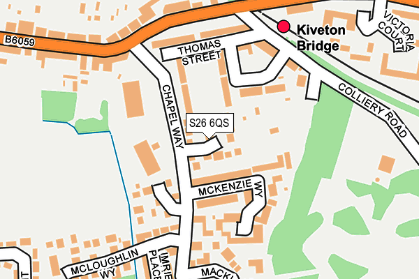 S26 6QS map - OS OpenMap – Local (Ordnance Survey)