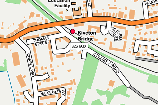 S26 6QX map - OS OpenMap – Local (Ordnance Survey)