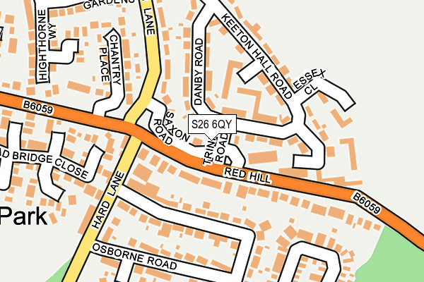 S26 6QY map - OS OpenMap – Local (Ordnance Survey)