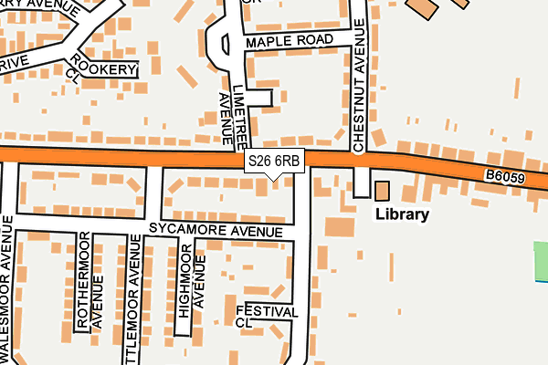 S26 6RB map - OS OpenMap – Local (Ordnance Survey)