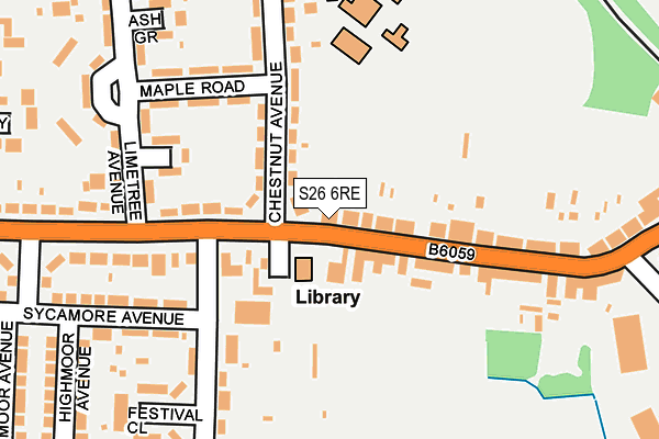 S26 6RE map - OS OpenMap – Local (Ordnance Survey)