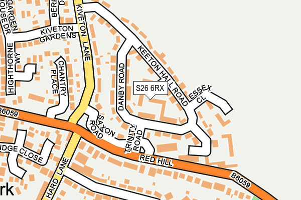 S26 6RX map - OS OpenMap – Local (Ordnance Survey)