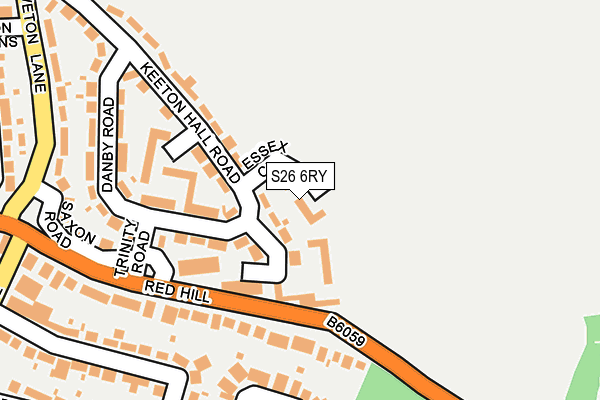 S26 6RY map - OS OpenMap – Local (Ordnance Survey)