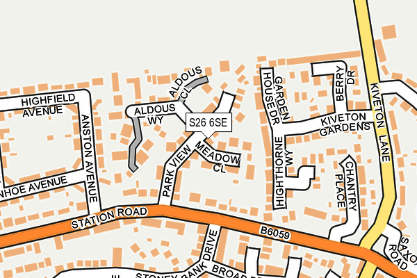 S26 6SE map - OS OpenMap – Local (Ordnance Survey)