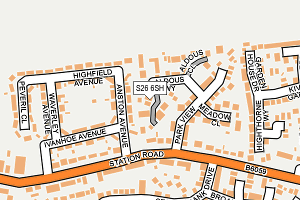 S26 6SH map - OS OpenMap – Local (Ordnance Survey)