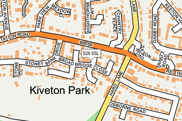 S26 6SL map - OS OpenMap – Local (Ordnance Survey)