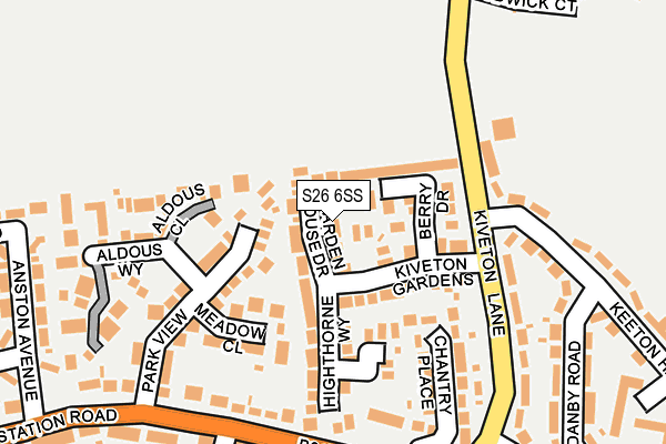 S26 6SS map - OS OpenMap – Local (Ordnance Survey)