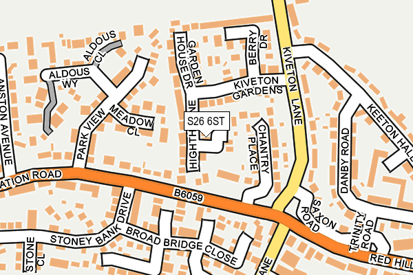 S26 6ST map - OS OpenMap – Local (Ordnance Survey)