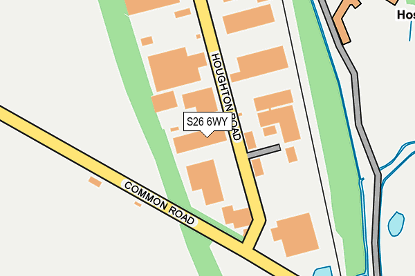 S26 6WY map - OS OpenMap – Local (Ordnance Survey)