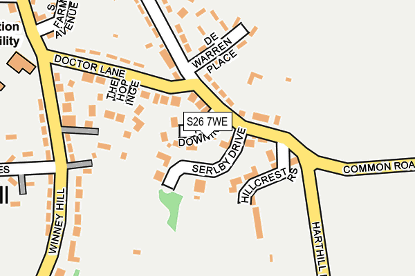 S26 7WE map - OS OpenMap – Local (Ordnance Survey)