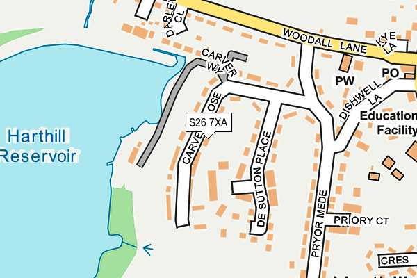 S26 7XA map - OS OpenMap – Local (Ordnance Survey)
