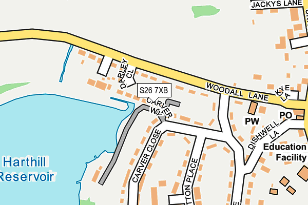 S26 7XB map - OS OpenMap – Local (Ordnance Survey)