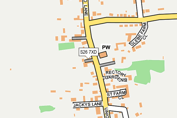 S26 7XD map - OS OpenMap – Local (Ordnance Survey)