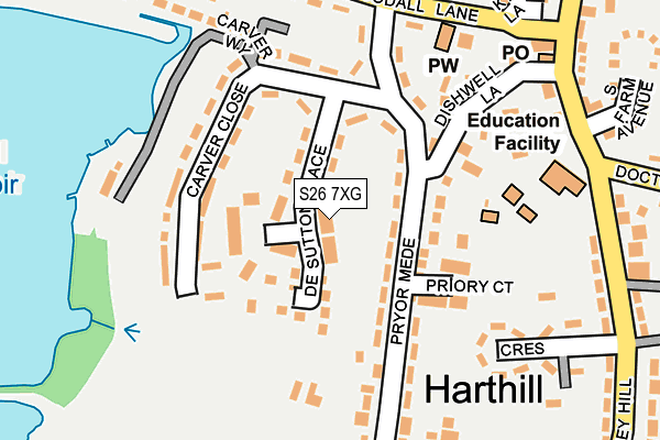 S26 7XG map - OS OpenMap – Local (Ordnance Survey)