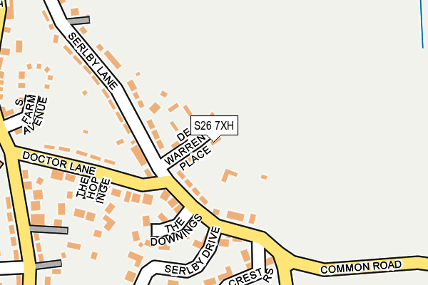 S26 7XH map - OS OpenMap – Local (Ordnance Survey)