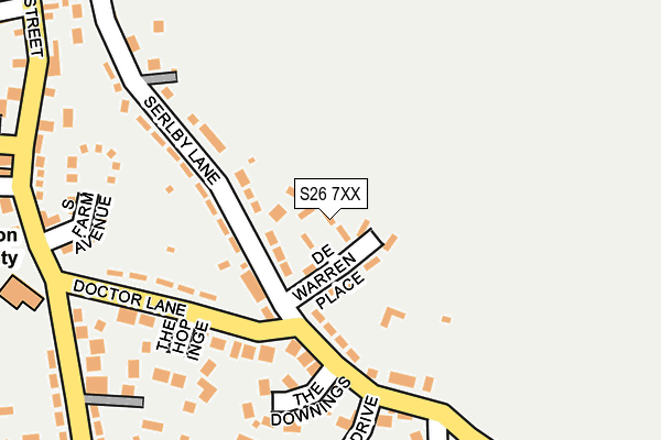 S26 7XX map - OS OpenMap – Local (Ordnance Survey)