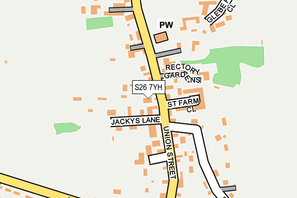 S26 7YH map - OS OpenMap – Local (Ordnance Survey)
