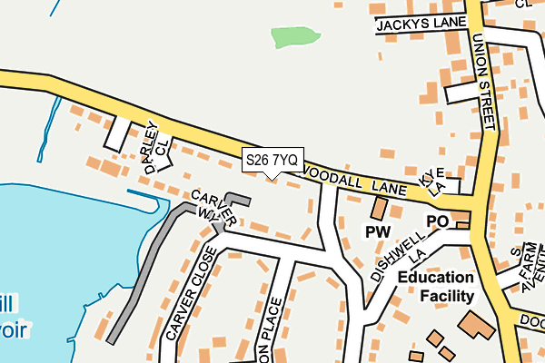 S26 7YQ map - OS OpenMap – Local (Ordnance Survey)