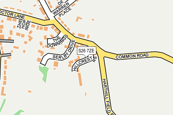 S26 7ZE map - OS OpenMap – Local (Ordnance Survey)
