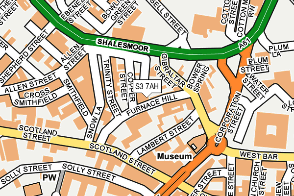 S3 7AH map - OS OpenMap – Local (Ordnance Survey)