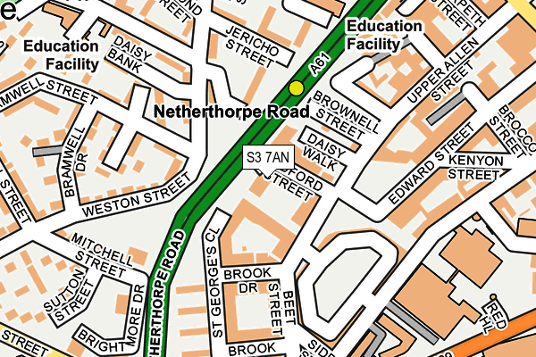 S3 7AN map - OS OpenMap – Local (Ordnance Survey)