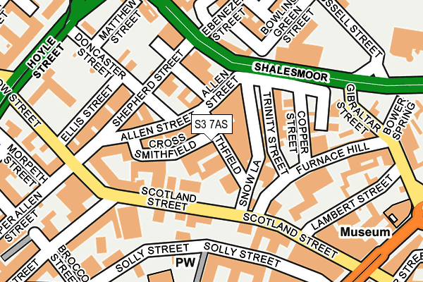 S3 7AS map - OS OpenMap – Local (Ordnance Survey)