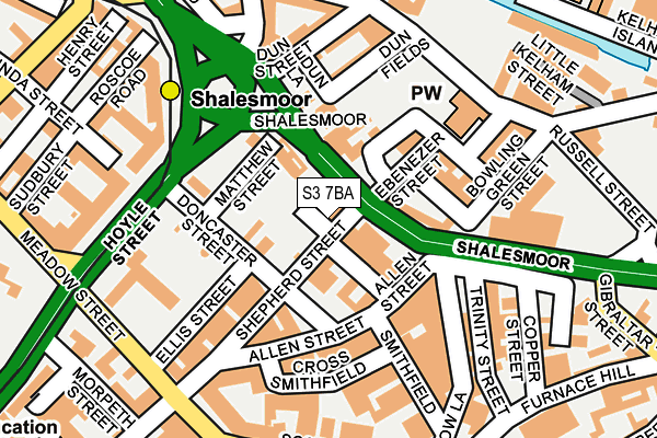 S3 7BA map - OS OpenMap – Local (Ordnance Survey)