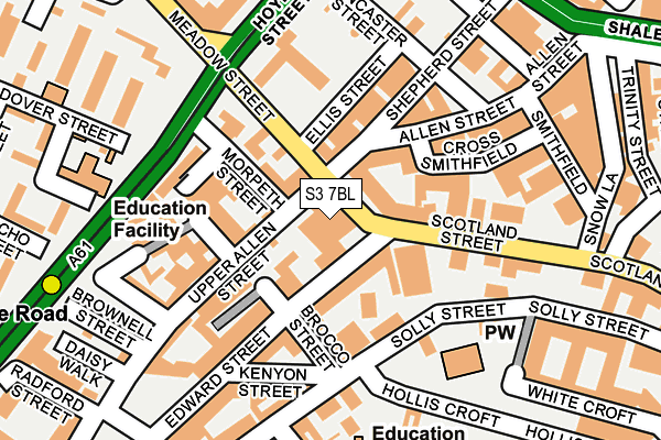 S3 7BL map - OS OpenMap – Local (Ordnance Survey)