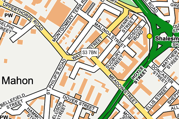 S3 7BN map - OS OpenMap – Local (Ordnance Survey)
