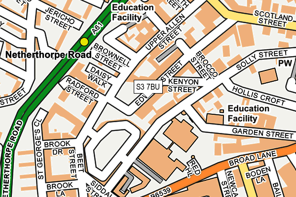 S3 7BU map - OS OpenMap – Local (Ordnance Survey)