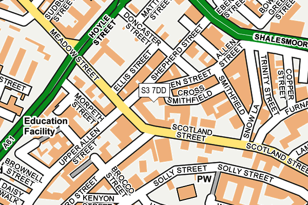 S3 7DD map - OS OpenMap – Local (Ordnance Survey)