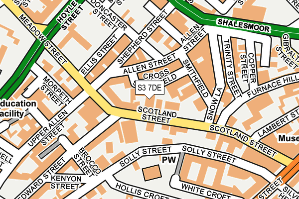 S3 7DE map - OS OpenMap – Local (Ordnance Survey)