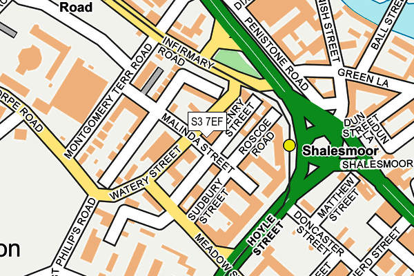 S3 7EF map - OS OpenMap – Local (Ordnance Survey)