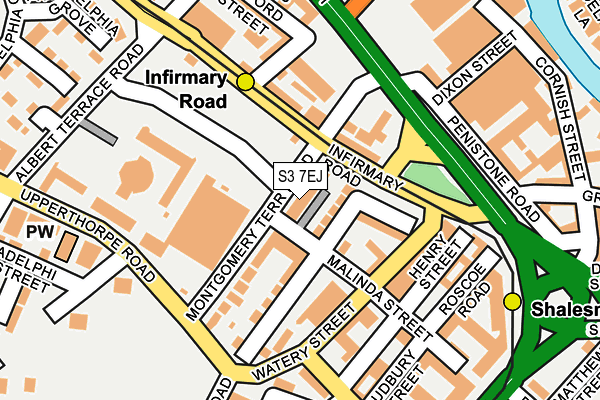 S3 7EJ map - OS OpenMap – Local (Ordnance Survey)