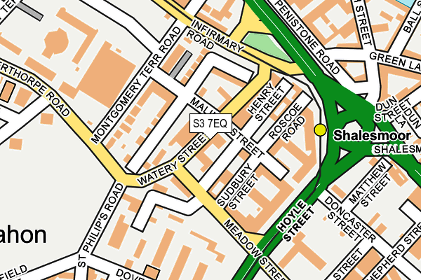 S3 7EQ map - OS OpenMap – Local (Ordnance Survey)