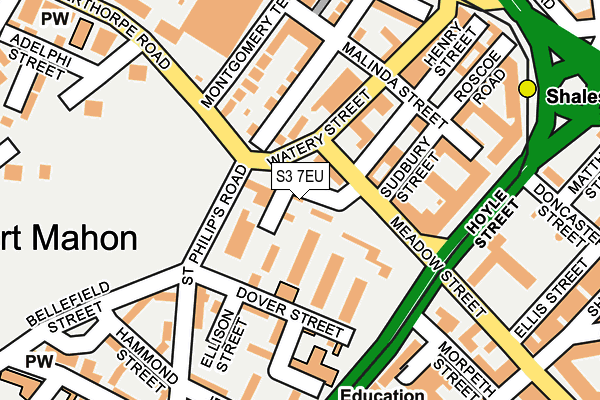 S3 7EU map - OS OpenMap – Local (Ordnance Survey)