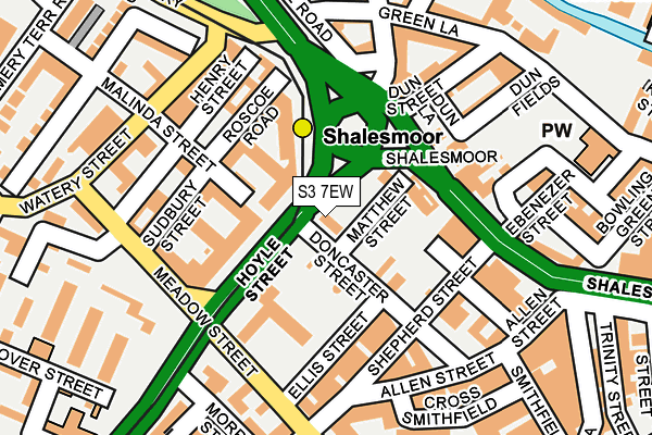 S3 7EW map - OS OpenMap – Local (Ordnance Survey)